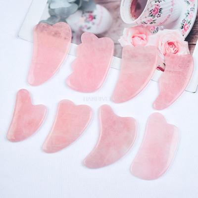 Natural Rose Quartz Jade Gua Sha Board Acupuncture Massage Facial Gouache Pink Quartz Massage Face LiftingStone Guasha Scraping