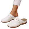Women Slippers Summer Shoes Woman Split Leather Hollows Sandals Breathable Baotou Slippers Big Size 36-43