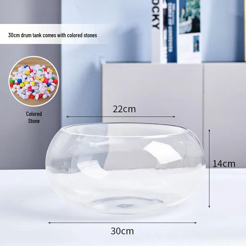 Creative Round Glass Fish Tank for Desktop, Office, or Living Room
