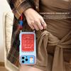 Fashion Cute Line Hellokitty Card Holder Phone Case For iPhone 17 Pro 16 15 14 Pro Max Cover with Hand Rope Cartoon Shockproof C