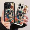 JT478 Skull with Flowers for iPhone 17 16 15 14 13 Pro Max Samsung S26 S25 Ultra A17 A07 A56 A16 A15 A14 Xiaomi 15T Redmi 15c 14C Note 12 11 Soft Case