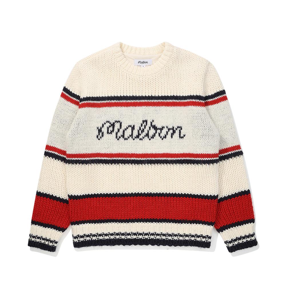 MALBON GOLF Bucket Point Sweater Ivory (Man)