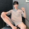 Ban Meiren Men's Pure Cotton Short-Sleeve Pajamas, Spring/Summer 2026, Lightweight, Loose Fit, Suitable for Outdoor & Homewear.