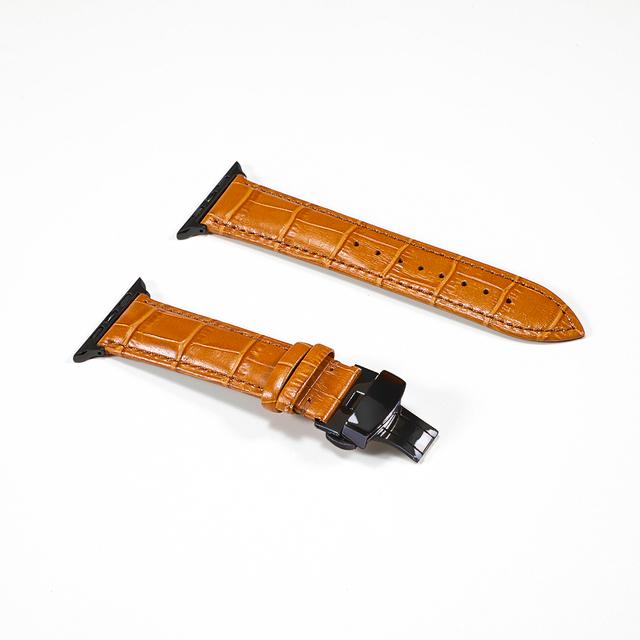 Correa de cuero genuino Para banda de Apple watch 44mm 40mm 42mm 38mm Pulsera de cocodrilo correa iwatch serie 7 SE 6 5 4 3 8 45mm 41mm