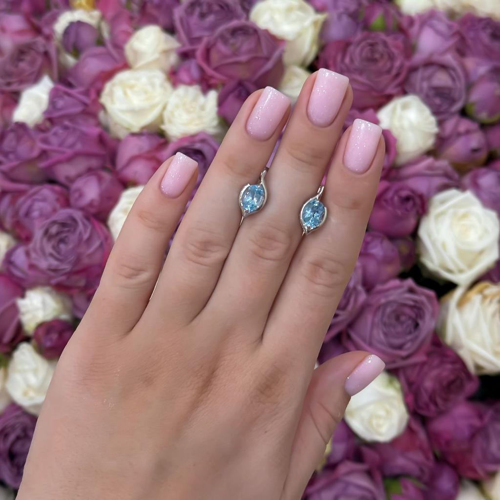 Серебряные серьги с натуральным топазом 2.849ct (2171607)