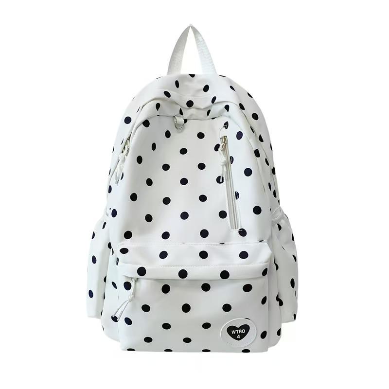 Zaino Scolastico Nuova Moda Grande Capacità Carino Pois Zaino Tempo Libero Viaggio Zaino Fiocco Scuola Media Zaino per Campus Scolastico