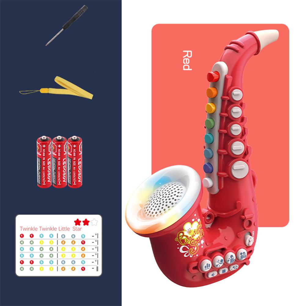 Toy Saxophone For 4-6 Years Kids Trumpet Toy With Music & Light Effects Kids Musical Instruments Education Toy For Boys Girls