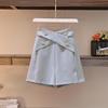 Trendy 2026 Plus Size Women's Summer Outfit: Stylish Shirt & High-Waisted Shorts Three-Piece Set