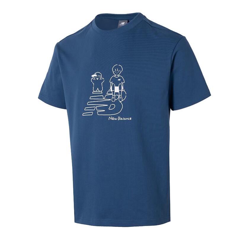 New Balance T Shirt Unisex Dark Blue AMT42337-NYY M