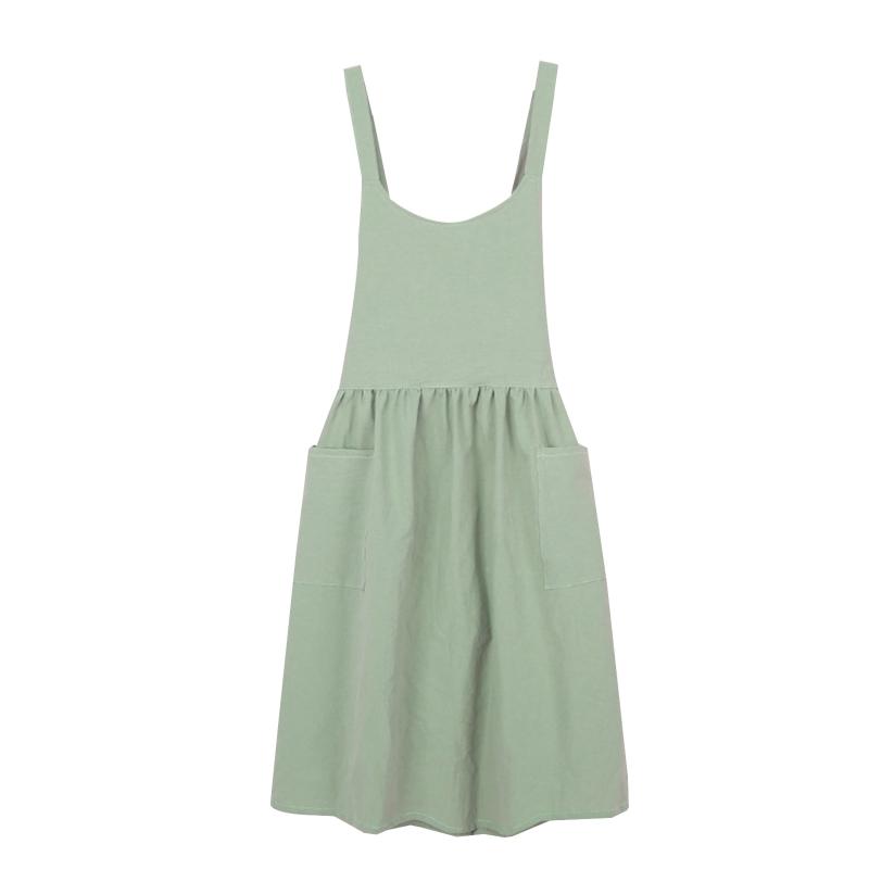 

Цвет для фартука с перекрестной спинкой и карманами, регулируемый пояс, хлопок-лен, нагрудник для женщин, садоводство, рисование, дропшиппинг зелёный