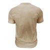 Men Black Washed Henley Neck Short Sleeve Chest Pocket Casual T Shirt