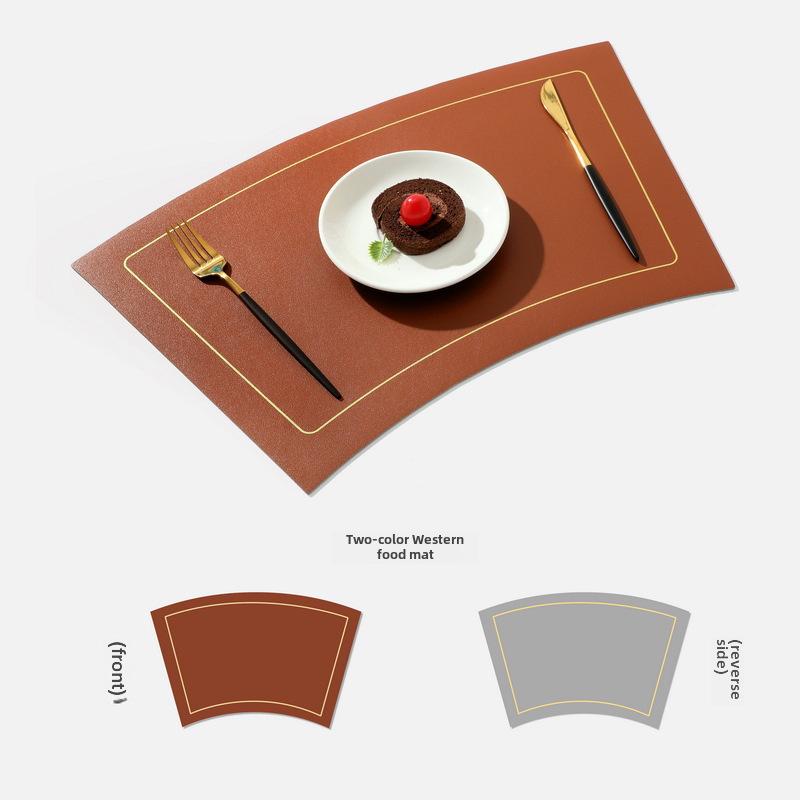 Nordic Fan-Shaped Round Table Mat - Insulated, Waterproof PVC for Hotels & Dining Tables