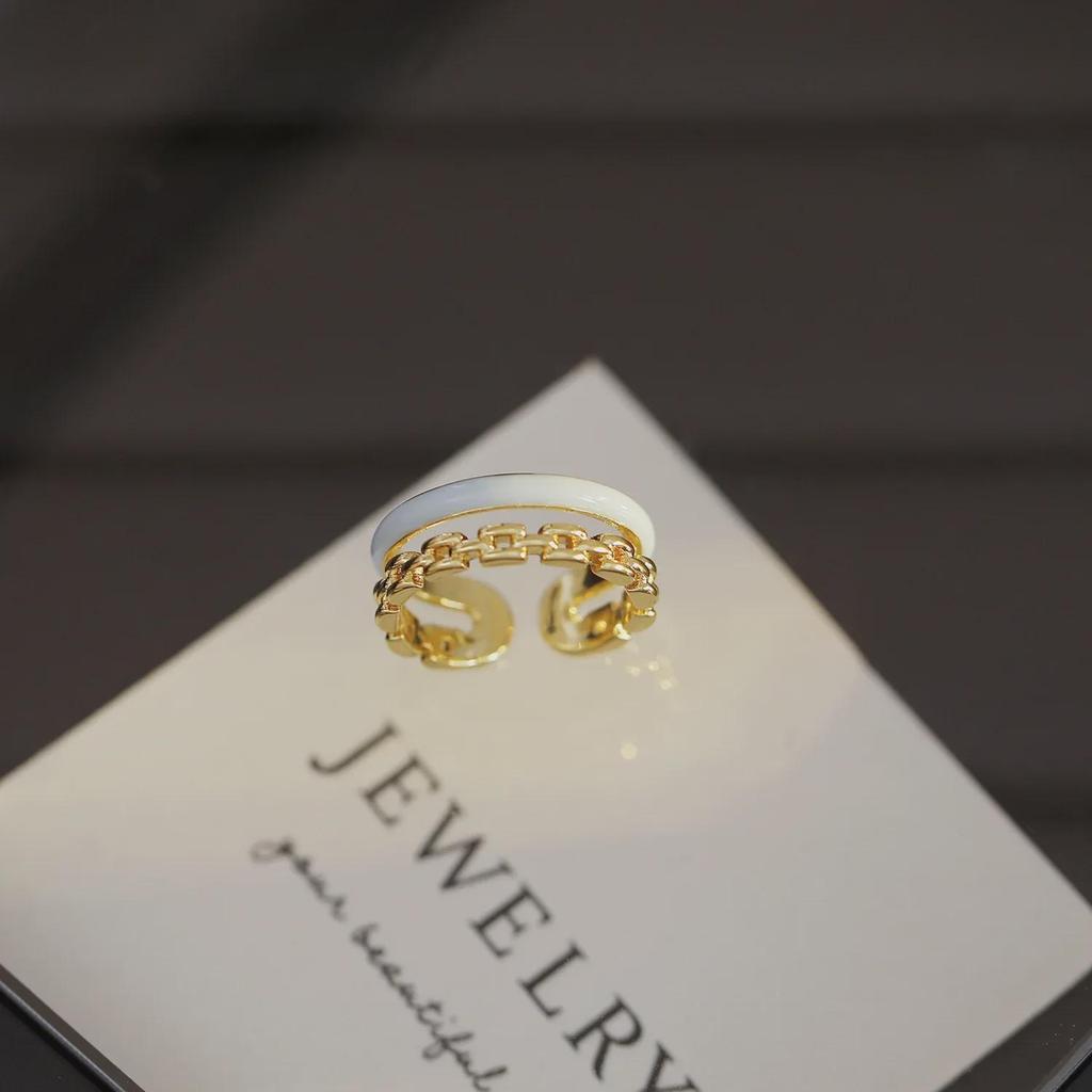 French Retro Double-Layer Drip Glaze Ring: Chic, Niche Design for All-Occasion Wear
