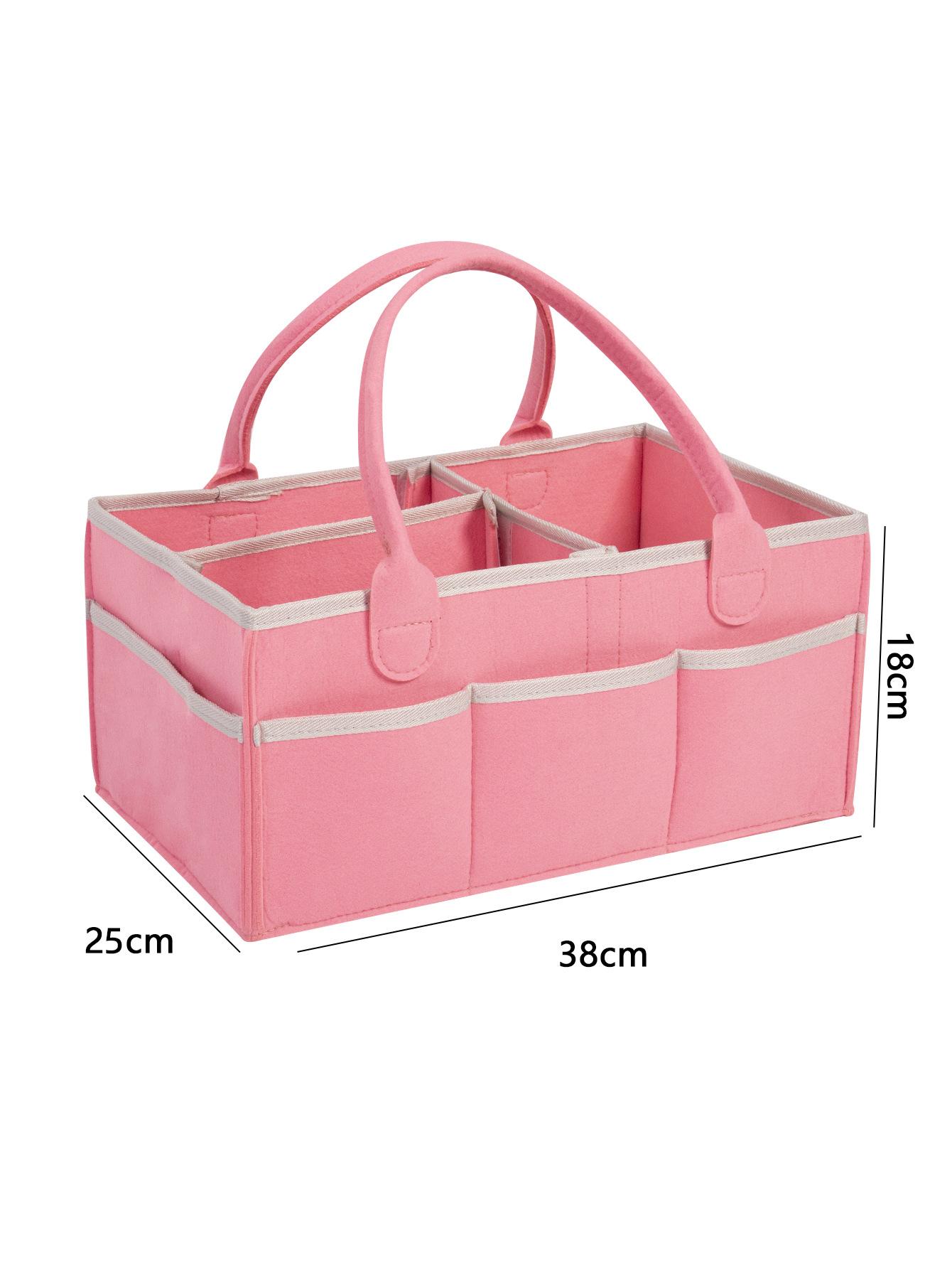 

Ручная фетровая сумка для подгузников, индивидуальная складная сумка для мамы, фетровая дорожная сумка для хранения, сумка для матери и ребенка розовый