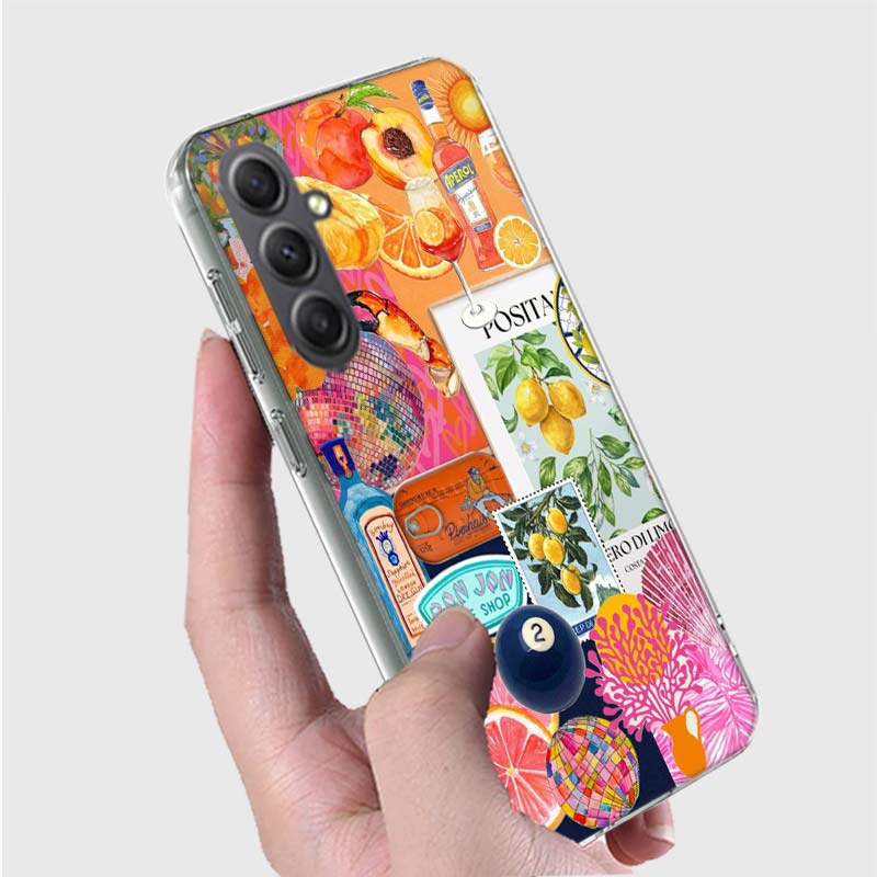 Seaside Scenery Wine Lemon Phone Case for Samsung A16 A26 A36 A56 A17 A37 A57 A07 A06 A02S A03 A04S A05S Galaxy Note 20 10 A50S