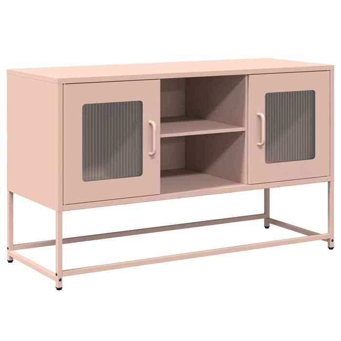 VidaXL TV Stand Pink 100.5x39x60.5 Cm Steel, TV Stand, TV Sideboard, Multimedia Cabinet, TV Bench, Hi-fi Cabinet, Center 853381