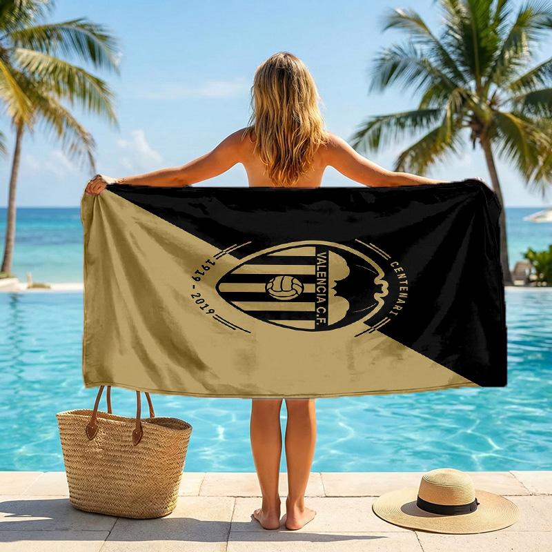 Valencia FC print Quick Dry Beach Towel Microfiber Absorbent Portable Travel Swimming Towel