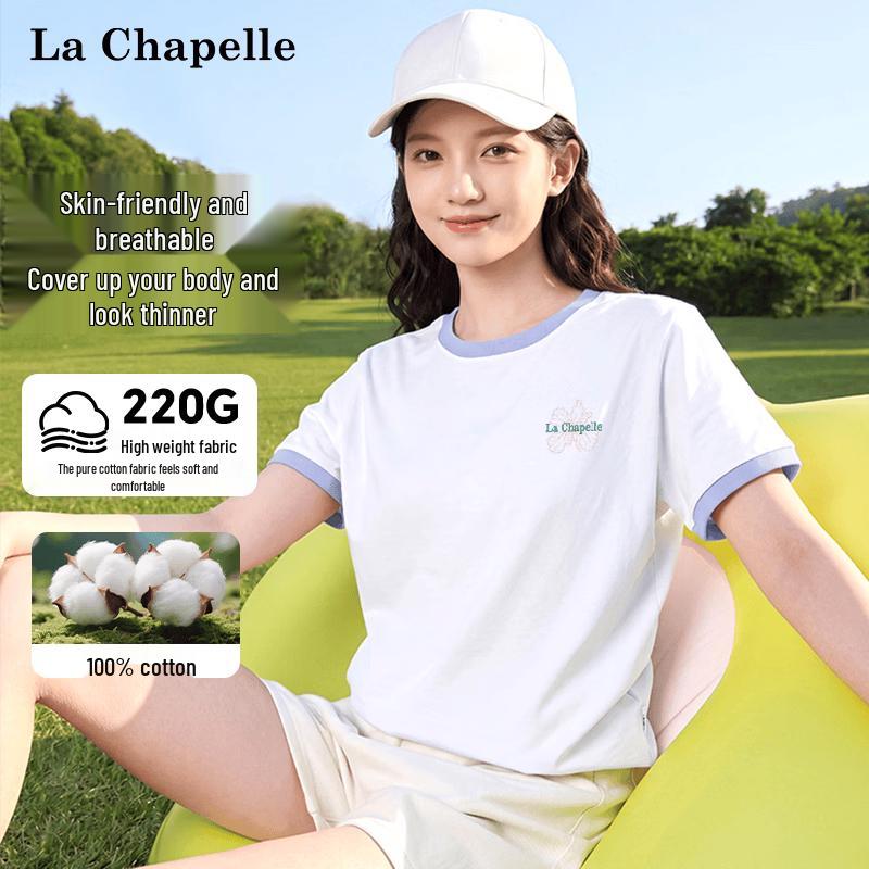 La Chapelle Women s Loose Fit Pure Cotton T-shirt S