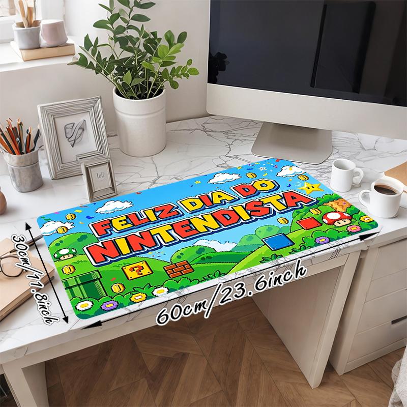1Pc Mario'S Joyful Adventure Gaming Mouse Pad Keyboard Desk Mat Non-slip Rubber Lock Edge Waterproof Computer Mousepad for Office Home Decor Y1717