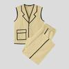 INCERUN Men Outfits Stitching Sleeveless Waistcoat Long Pants Loose Sets