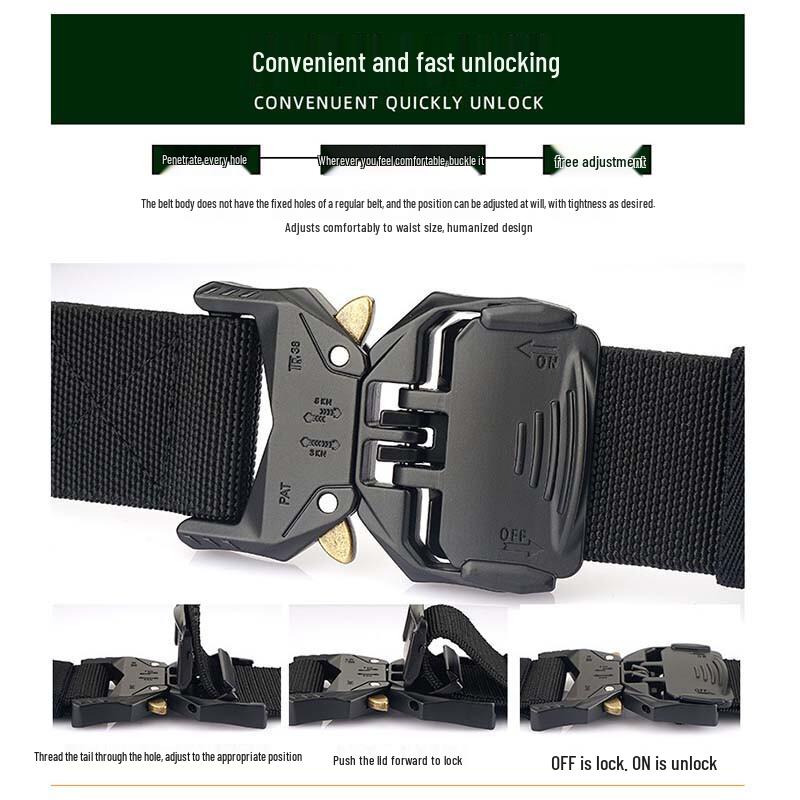 Men's Tactical Braided Nylon Elastic Belt