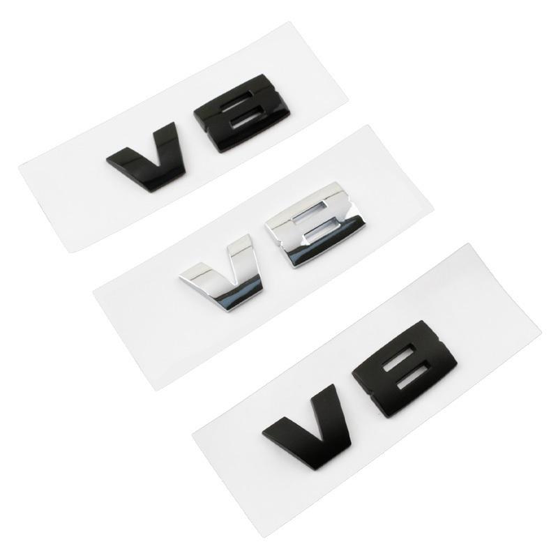 NEW ABS V6 V8 V12 logo Side rear trunk  emblem black silver logo sticker Decal Replacement for BMW
