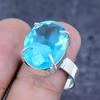 Natural Swiss Blue Topaz Gemstone 925 Sterling Silver Jewelry Ring Size 9 Z3i29
