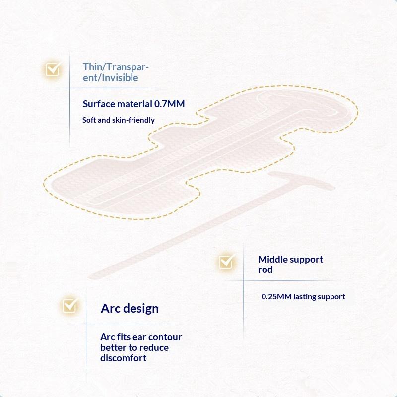 Invisible Dragon Bone Ear Lift Stickers 20Pcs Breathable Skin-Friendly Correction Patches for School Daily Casual Wear