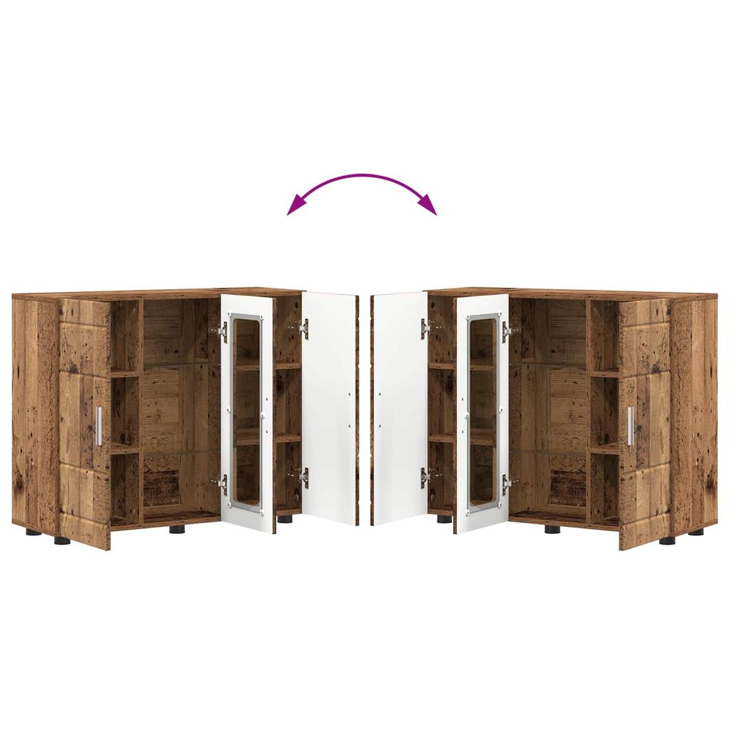 Wooden Cabinet Reclaimed Wood Look 88.5 X 30.5 X 73 Cm Particleboard