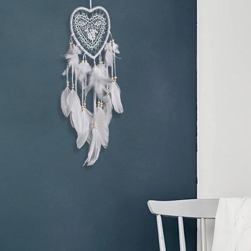 Fancy Dream Catcher With Led Light String Hollow Hoop Heart Shape Pendant Home