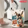Collapsible Laundry Basket Large Round Waterproof Fabric Hamper Dirty Clothes Storage Bin Toy Organizer with Handles