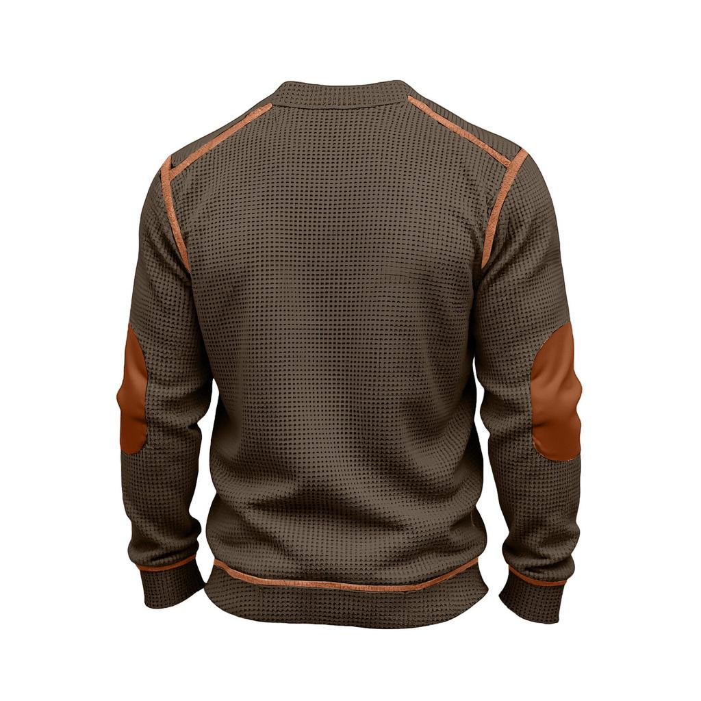 Men's Solid Color Round Neck Long Sleeve Tops Men's Sports Large Size Casual Round Neck Tops
