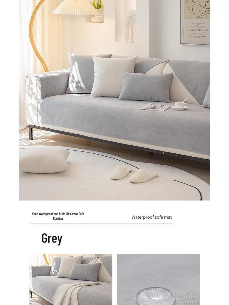 Chenille Rutschfester Wasserdichter Sofabezug - Anti-Katzenkratz- & Inkontinenzschutz für Alle Jahreszeiten