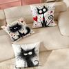 Scruffyl Black Cat Pillow Case Suitable For Bedrooms Living Rooms Cars Home Decoration