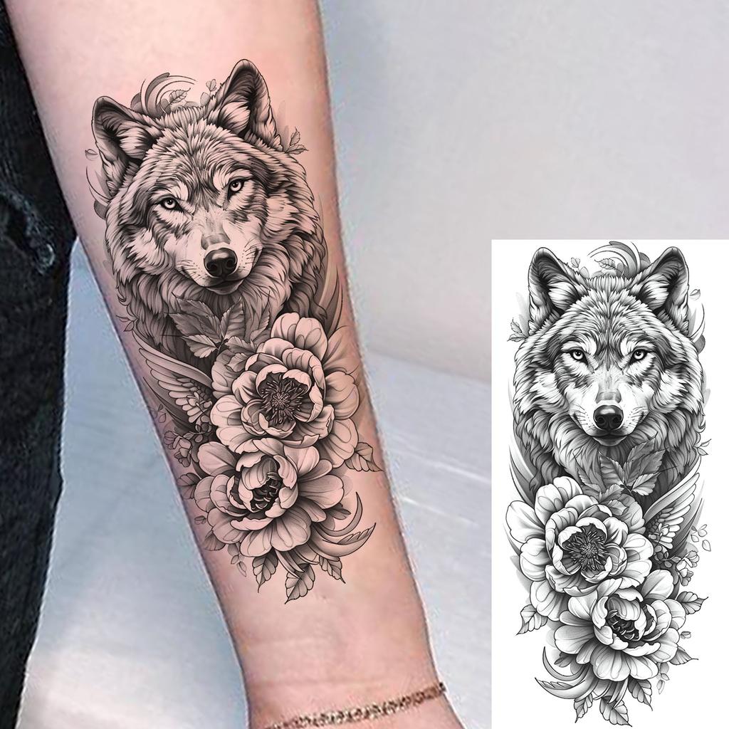 1 Blatt Schick 3D Spinne Löwe Fuchs Blumen Temporäre Tattoos Für Frauen Erwachsene Wasserdicht Langlebig Realistisch Fake Tattoo Aufkleber