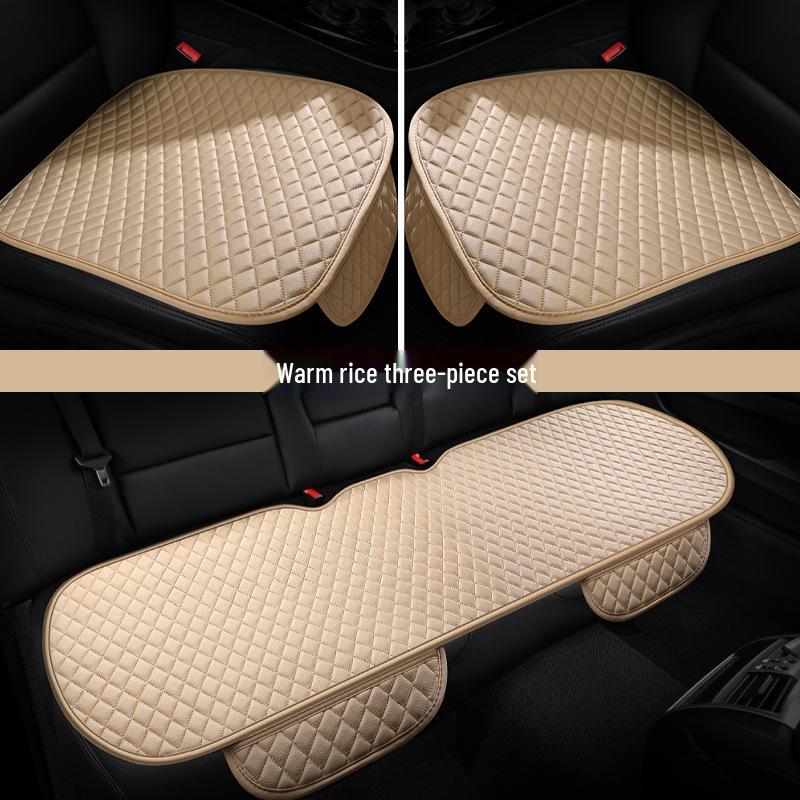 Universal Four Seasons Non-Slip Breathable Car Seat Cushion Set - Front & Rear, 3-Piece