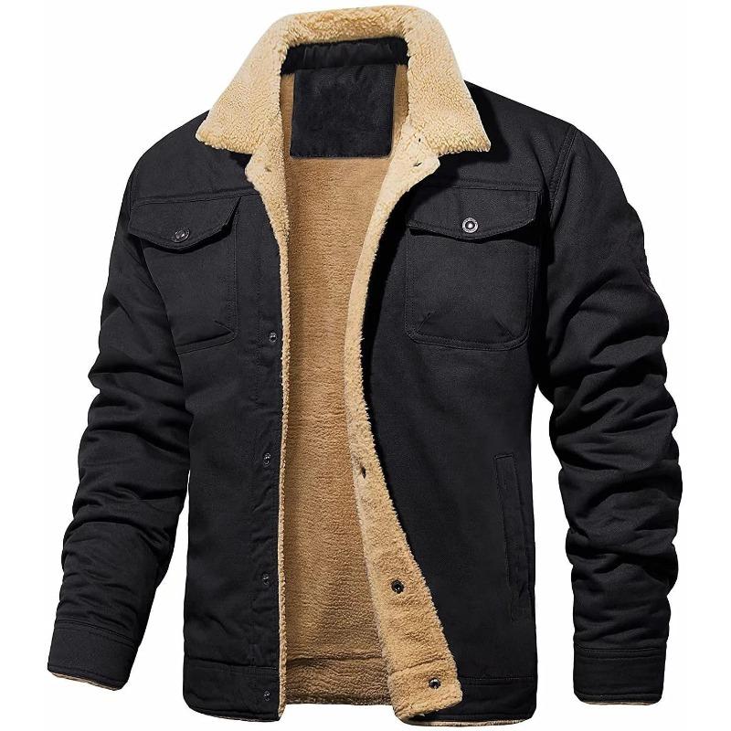 [Quick hair] Autumn and winter men's jacket velvet cotton tooling casual jacket men's coat