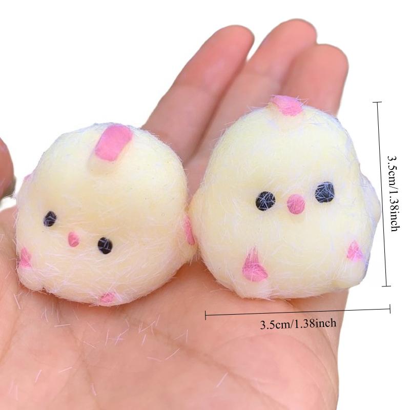 Cute Squishy Chick Fidget Toy Phone Chain Stress Relief Toy Bag Charms Super Soft Rebound Chicken Animal KeyChain Kawaii Pendant