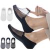 Men Ice Silk Mesh No Show Socks, Non Slip Silicone Invisible Low Cut Cotton Sole Breathable Liner Socks for Loafers Sneakers EU38-43