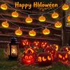 Halloween 3D Pumpkin LED String Lights Battery Powered Lantern Fairy Lights for Indoor Outdoor Party Home Fireplace Autumn Decor