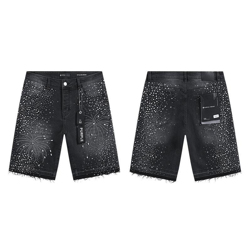 Cross-border Trendy Brand PURPLE BRAND JEANS European and American High Street Loose and Versatile Jeans Shorts Men's and Women's Tide