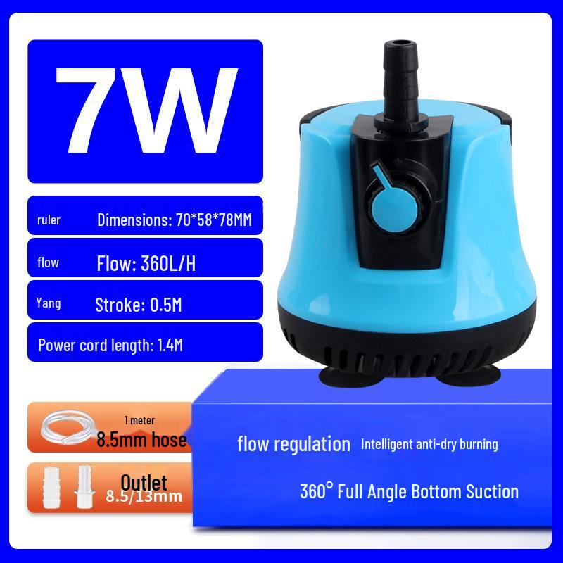 Leise Tauchpumpe für Aquarien und Schildkrötenbecken - Effiziente Wasserzirkulation und Kotabsaugung