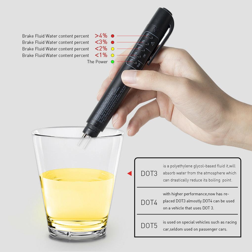 Car Brake Fluid Tester Auto Oil Detecting Pen LED Indicator Testing Tool Automotive Accessory Automobile Supplies