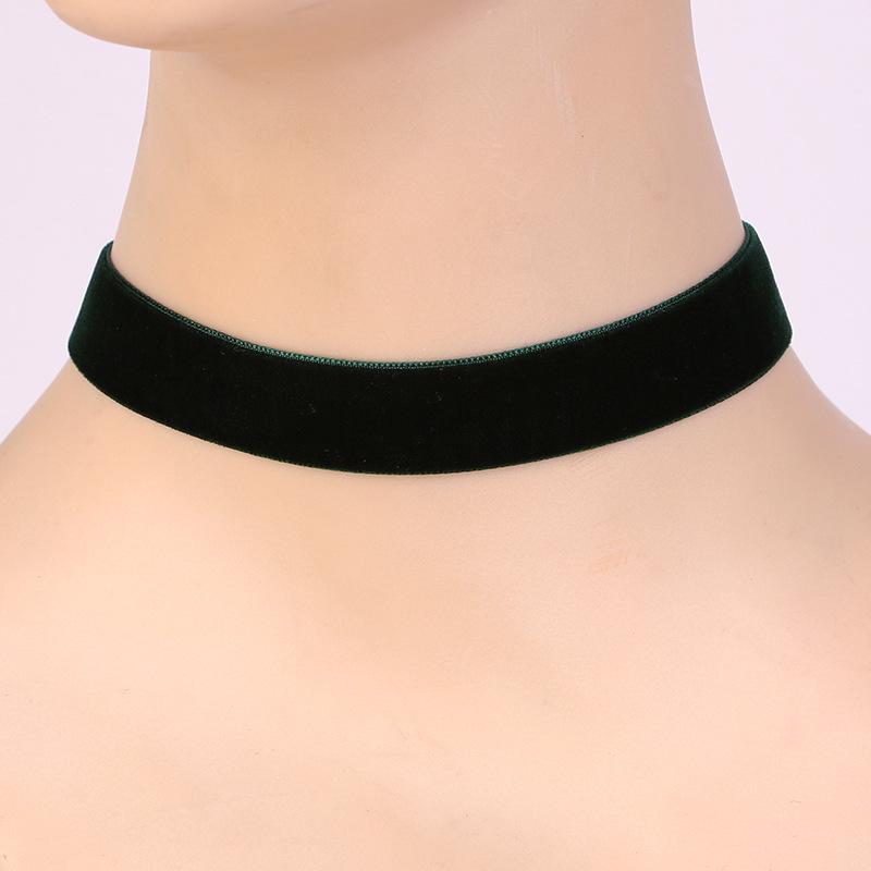 Elegantní sametová černá choker náhrdelník - Módní 2,0CM náhrdelník na klíční kost