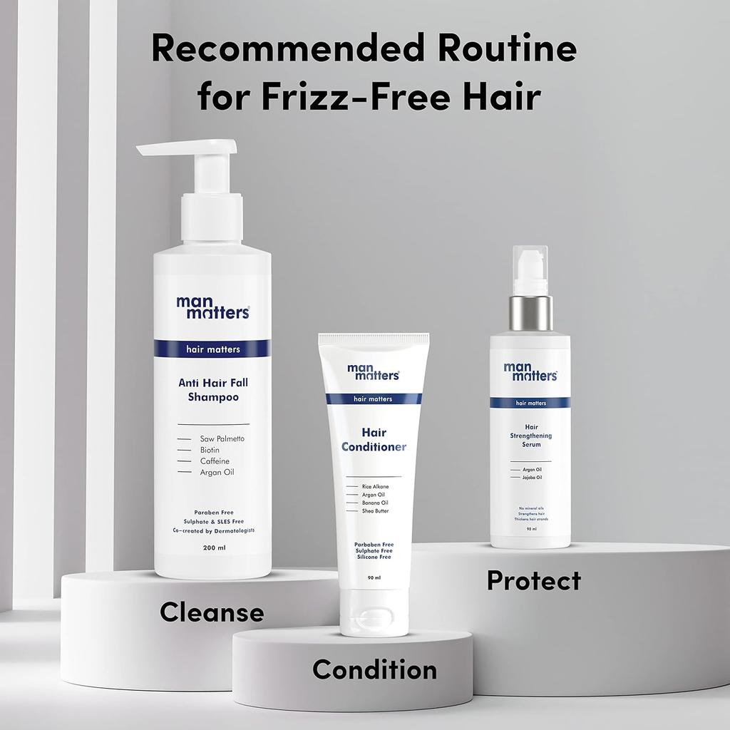 Man Matters Hair Serum For Men Non Sticky Shine Smooth Frizz Control For Silkier Hair 90 Ml Lightweight