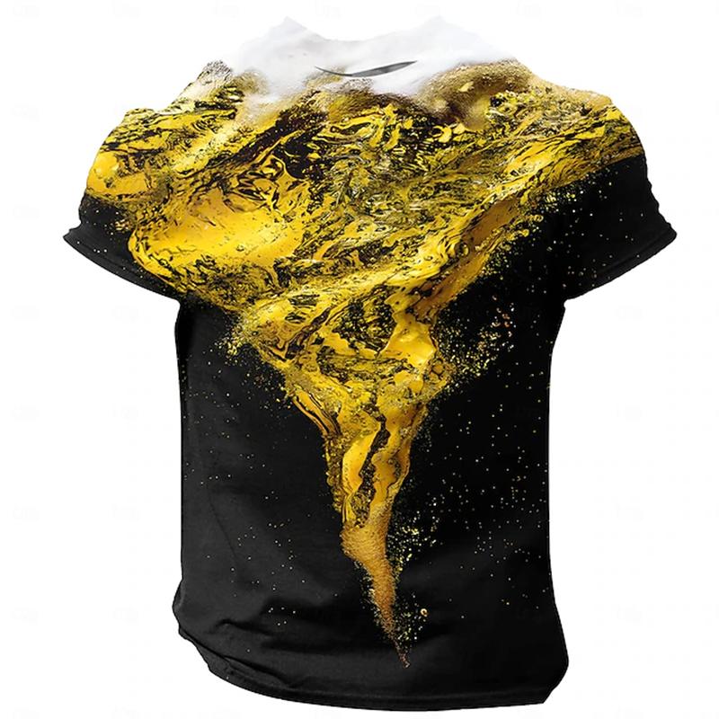 New Funny Design Beer Graphic T Shirts Men Women 3D Printing Fashion Streetwear Short Sleeve T Shirt Men s Round Neck Y2K Tops XXS