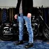 Men's Vintage Kevlar Motorcycle Jeans - Elastic, Fall-Resistant Riding Pants