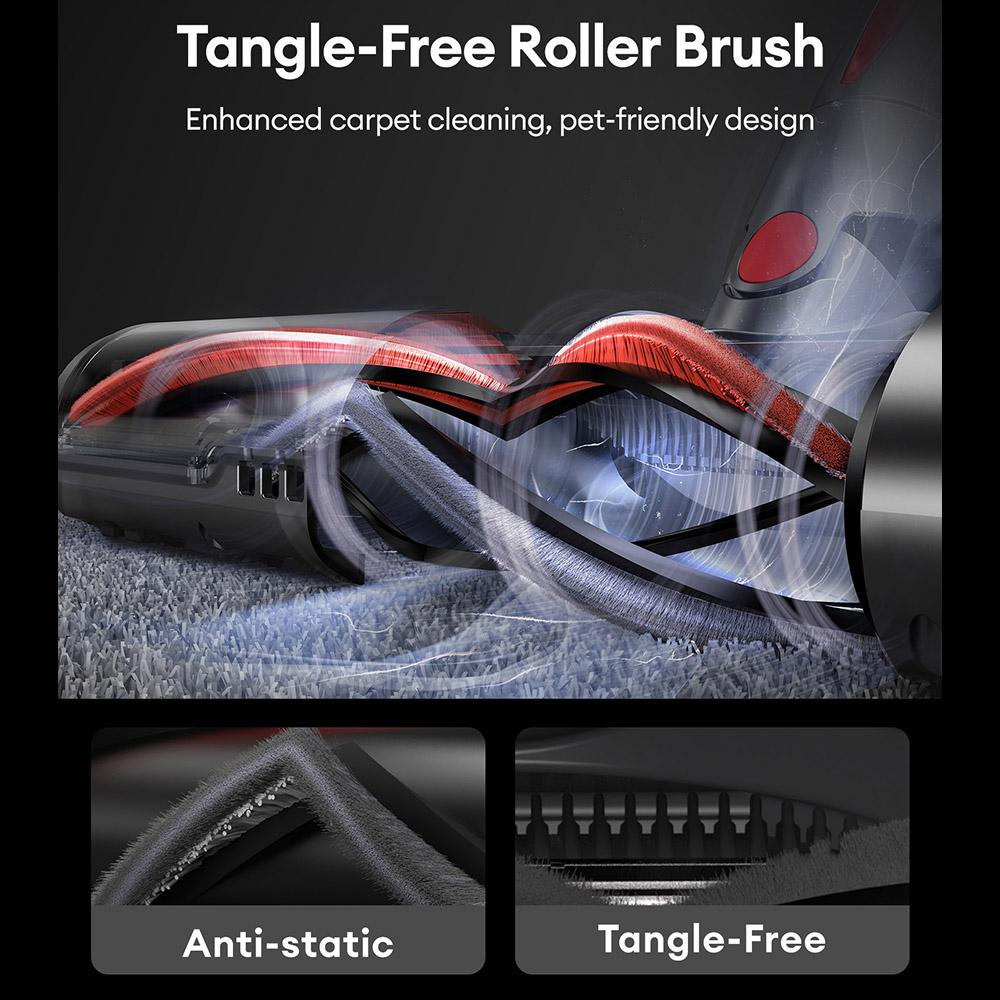 Aspirateur Balai Sans Fil Ultenic U16 Flex, Aspiration 45000Pa, Autonomie 60min, Tube Flexible à 180°, Brosse Anti-Enroulement