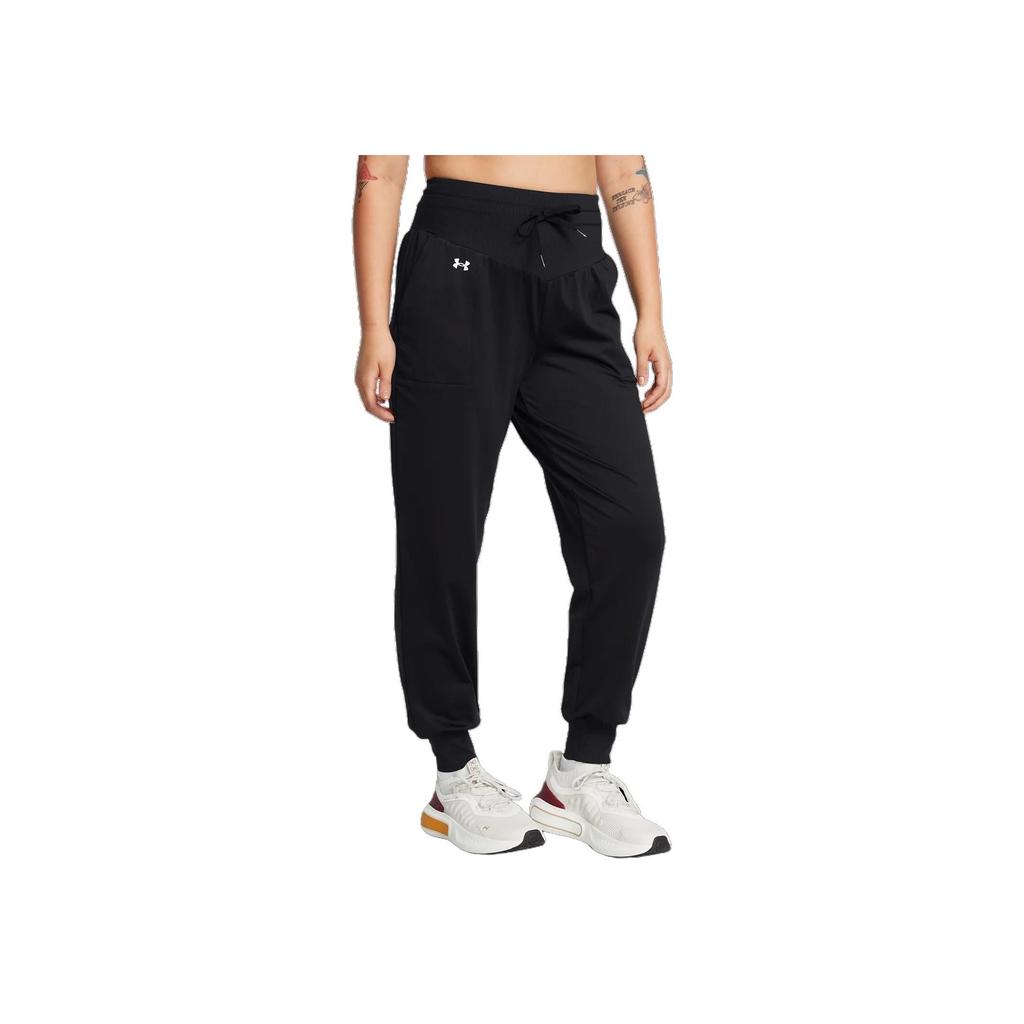 Under Armour Motion Cold Weather Solid Color Fashion Comfortable Sports Lace-Up Casual Pants Women bottoms Black 1386714-001