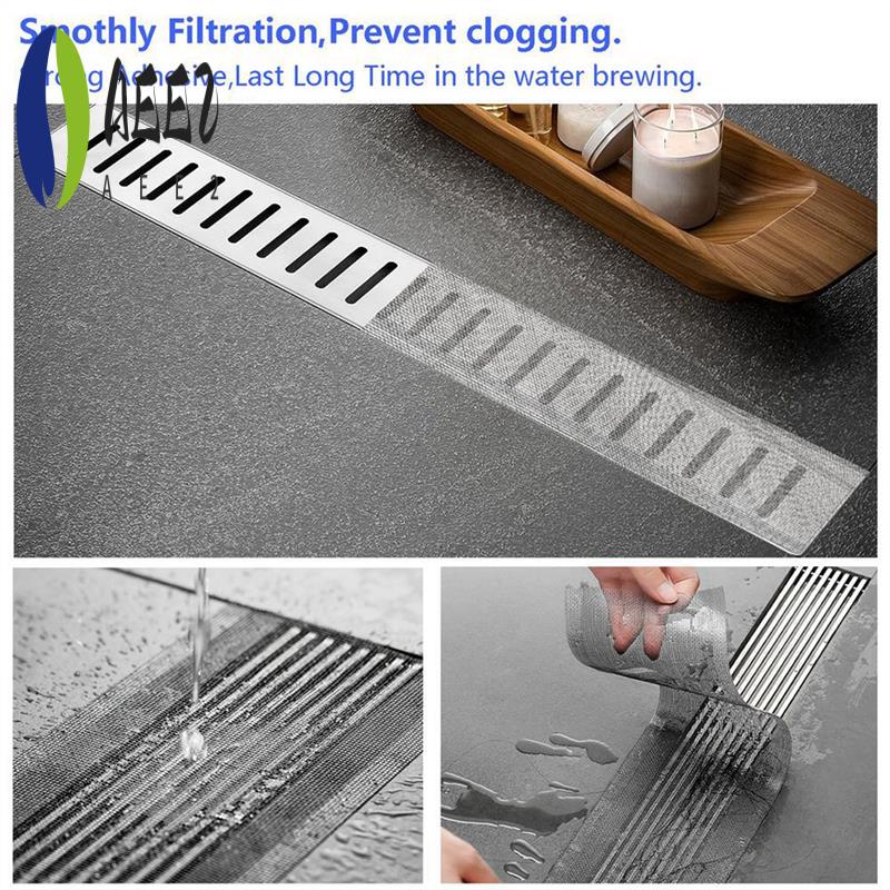 

AEE2-Cuttable Shower Drain Cover Hair Catcher For Any Length,Hair Stopper For Linear Shower Drain With Removal Tool сірий
